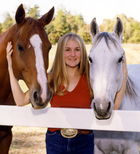 senior student with horses